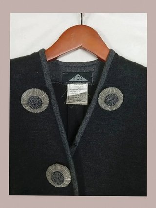 abrigo vintage en perfecto estado, gris tcd talla 40 lana