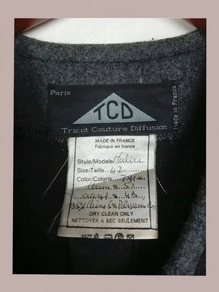 abrigo vintage en perfecto estado, gris tcd talla 40 lana