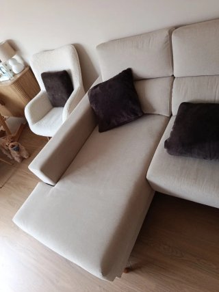 Sofá Chaise Longue Banak Beige