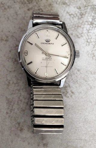 Orologio Cronomax Meccanico Vintage Argento Bianco
