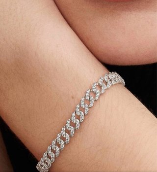 Pulsera Pandora estilo Cuban Plata talla 20