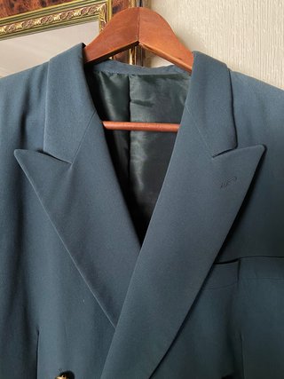 Blazer náutica verde de doble botonadura