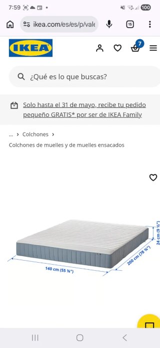 Colchón Ikea 160x200 cm