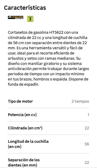 CORTASETOS PROFESIONAL A GASOLINA MCCULLOCH HT5622