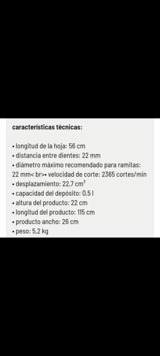 CORTASETOS PROFESIONAL A GASOLINA MCCULLOCH HT5622