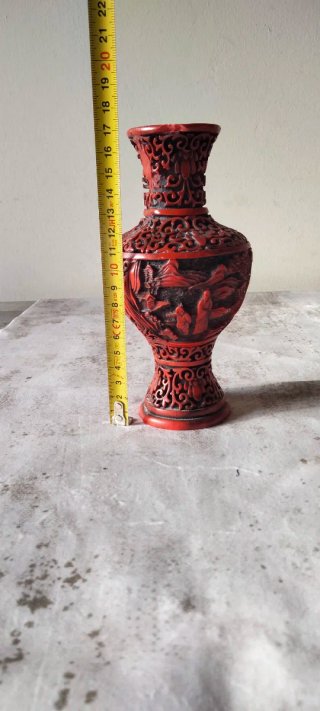 Vaso Cinnabar Cinese Decorato