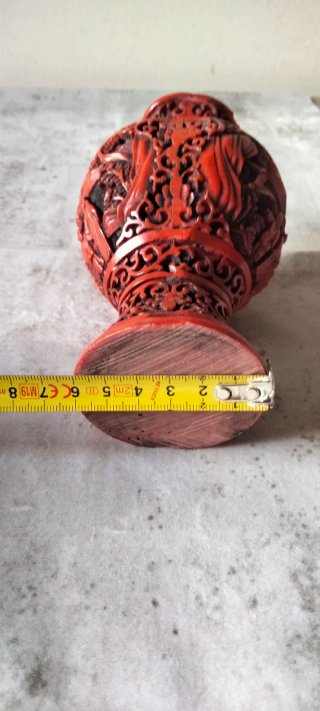 Vaso Cinnabar Cinese Decorato