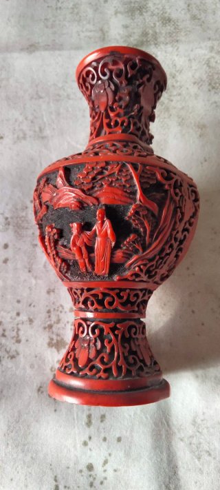 Vaso Cinnabar Cinese Decorato