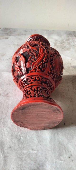 Vaso Cinnabar Cinese Decorato