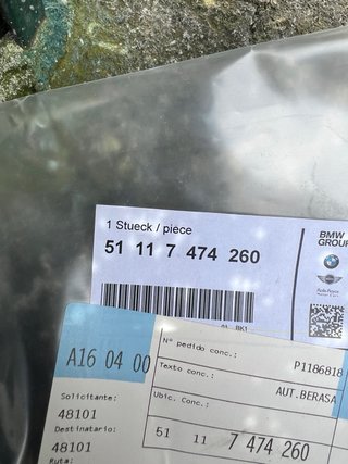Moldura Parachoques BMW Serie 2 F45 Derecha