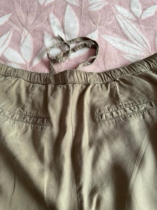 Pantalón mujer bordado taupe