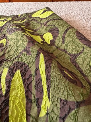Falda mini Zara verde y amarilla