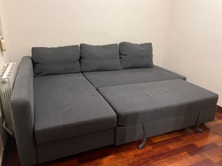 Sofá Cama Gris 3 Plazas Chaiselongue IKEA