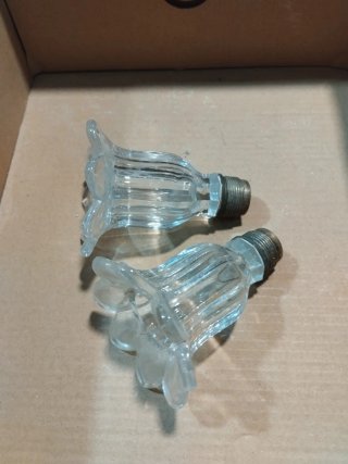 2 Piezas Candelabro Cristal Flor Antigua