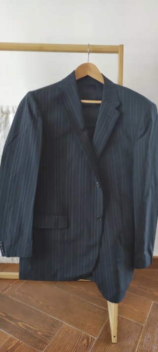 Traje Chaqueta Rayas Diplomáticas Negro/Gris