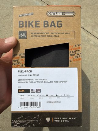 Ortlieb Fuel-Pack 1L Bolsa Bicicleta Negra