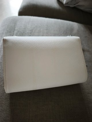 Bolso de hombro Valentino blanco y plateado