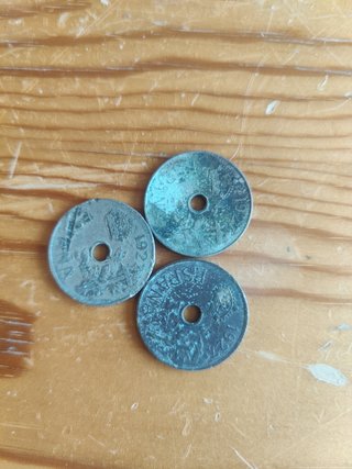6 Monedas 25 Céntimos España 1927 Alfonso Xlll
