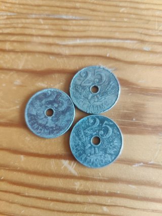 6 Monedas 25 Céntimos España 1927 Alfonso Xlll