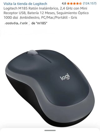 Ratón Inalámbrico Logitech M185 Gris