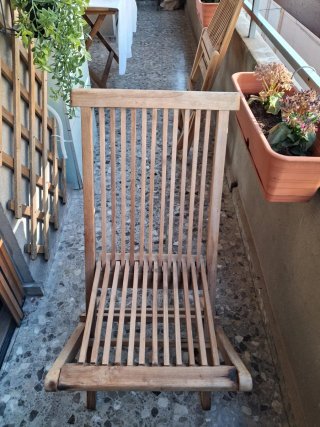 4 Sillas plegables madera acacia