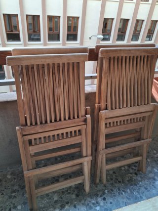 4 Sillas plegables madera acacia