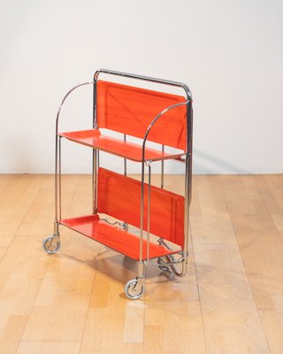 Carrito Camarera Plegable Formica Rojo Vintage 70s
