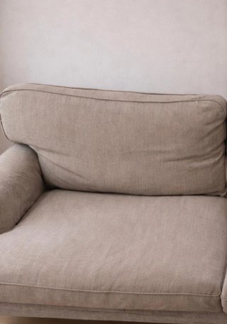Sofá beige de tela