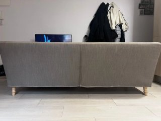 Sofá beige de tela