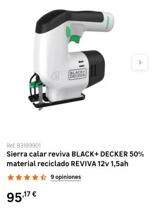 Sierra de calar Black+Decker Reviva 12V