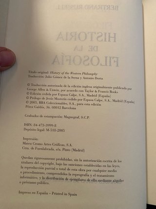 Bertrand Russell./ Historia de la filosofía