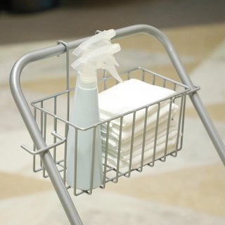 Carro de Limpieza Profesional con Cesto Suspendido, Estante, Cubo de 25L para Lavado de Suelos con Escurridor, Carro Multiusos con Gancho para Hotel, Restaurante y Comedor, 72X49.5X95 Cm, Amarillo