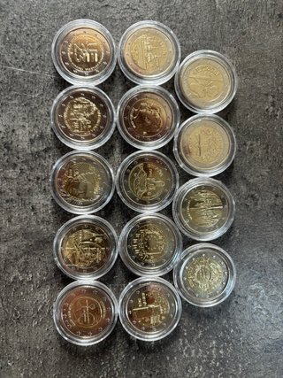 Lote 14 monedas 2 euros conmemorativas SC