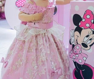 Vestido Princesa Niña Fiesta Cumpleaños Rosa