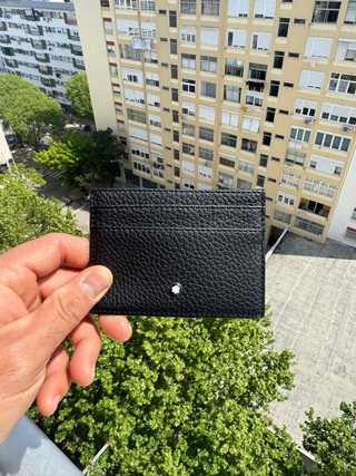 Porta cartões Montblanc pele preta