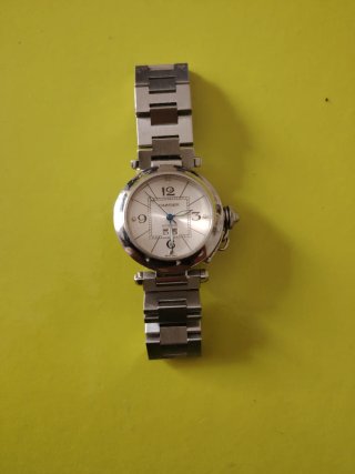Relógio Cartier Pasha Prata e Branco