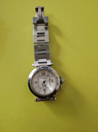 Relógio Cartier Pasha Prata e Branco