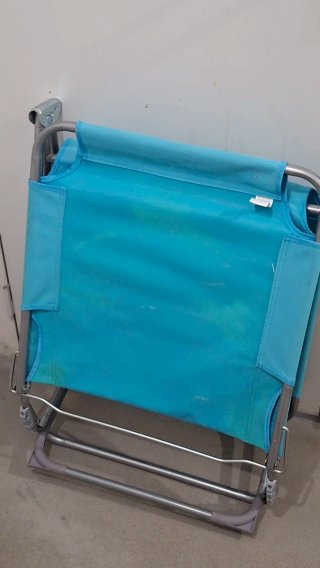 Tumbona Plegable Azul y Plateada