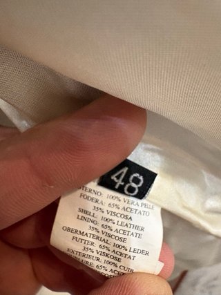 Giacca blazer vera pelle vintage beige