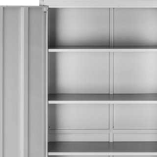 Armario archivador de acero y 5 alturas regulables 180x90x40 cm gris