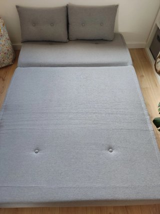 Sofá cama gris 1.20m. Regalo colchoncillo.