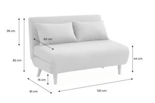 Sofá cama gris 1.20m. Regalo colchoncillo.