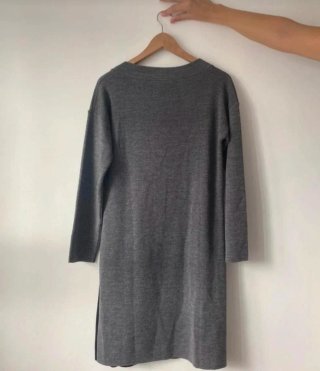Vestido de invierno gris y negro