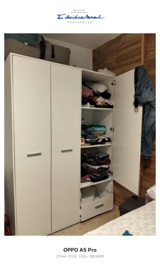 Cuna blanca y mueble 3 puertas