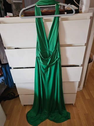 Vestido largo halter verde