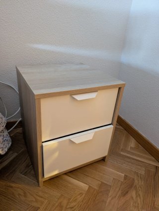 2 Mesitas de Noche Madera y Blanco