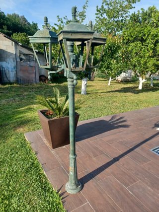 3 Farolas Verdes Metálicas 1.5m