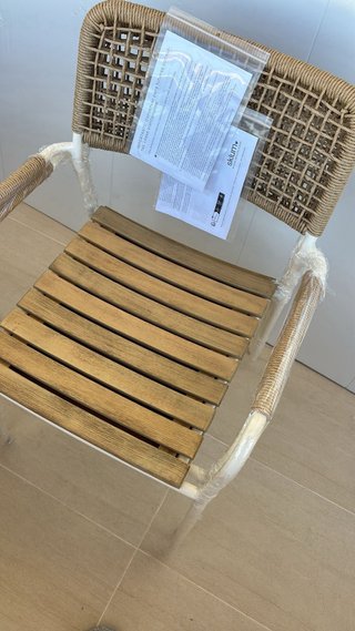 2 Silla Terraza Sklum Mimbre y Metal Beige