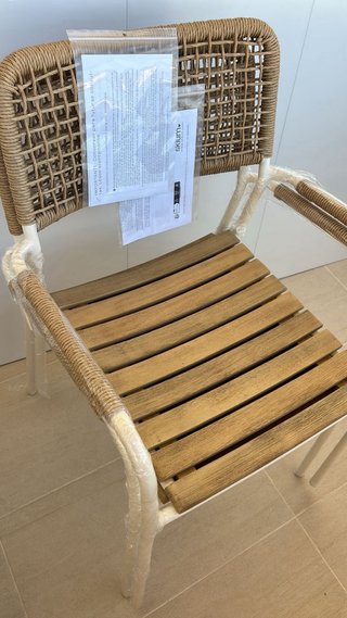 2 Silla Terraza Sklum Mimbre y Metal Beige