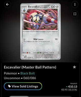 Carta Pokémon Escavalier Master Ball Pattern
